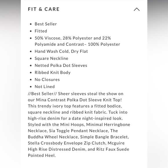 NWOT VICI Ivory long sleeve sheer polka dot shirt - Picture 5 of 5